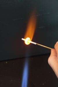 photo of bead in the flame